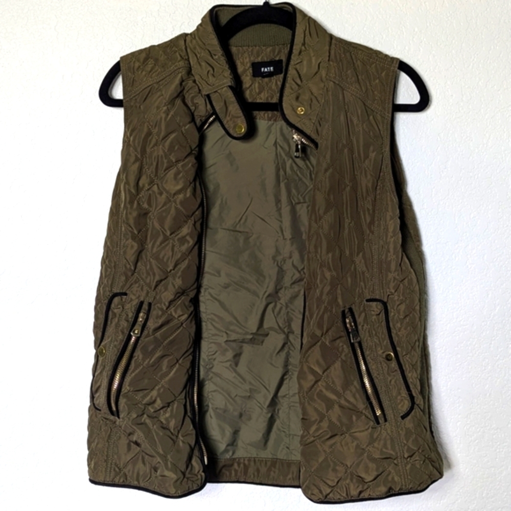 Fate Olive Quilted Vest
